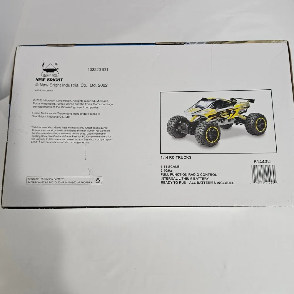 New Bright Forza Funco F9 RC Truck 1:14 Scale 4WD 2.4GHz yellow & black